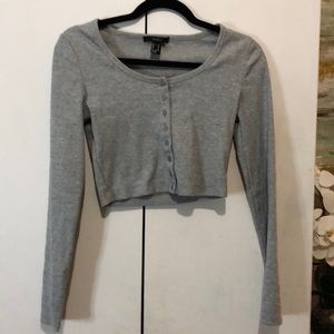 Grey Cropped Long Sleeve Sweater Hardly Worn